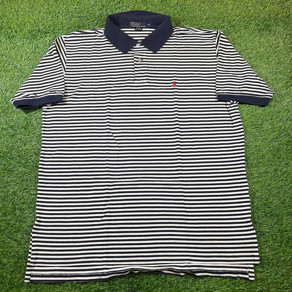 Polo Ralph Lauren Striped Polo Shirt Size XXL Blue & White